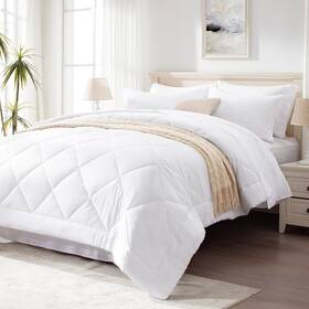 C-usa22a1pjte03qu Loves Cabin Queen Comforter Set White 7 Pieces Bed In A Bag All Season Bedding Se