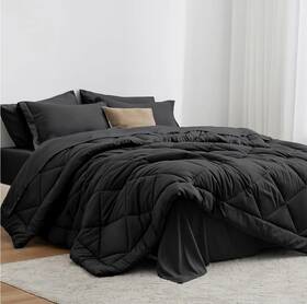 C-usa22a1pjte09ki Loves Cabin King Size Comforter Set - Black 7-piece Bed In A Bag All Sea