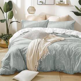 C-usa23a1pjte1a93ki Loves Cabin Grey King Comforter Set - Size 3 Pieces Cute Floral Beddi