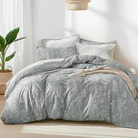 C-usa23a1pjte1a93qu Loves Cabin Grey Queen Comforter Set - Size 3 Pieces Cute Floral Bedding