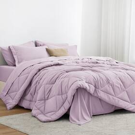 C-usa23a1pjtetgvqu Loves Cabin Queen Comforter Set Lavender 7 Pieces Bed