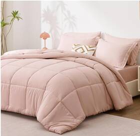 Cusa25a1pjte301fu Loves Cabin Full Comforter Set Blush Pink 7 Pieces Bed In A Bag All Season Bedding