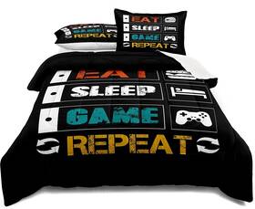 Lris Bedding 014044407665 Gaming Comforter Set Twin Size For Boys Kids Game Room Decor Video Gamer Co