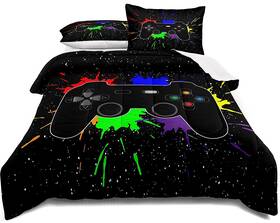 Lris Bedding 014044408501 Gaming Set Twin Size Gamer Comforter For Boys Girls Kids Teens So