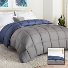 Ls70ffnvgrmico Linenspa Reversible Down Alternative Quilted Comforter Hypoallergen 848971052679