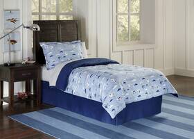Lullaby Bedding 812194025925 Fco-air Airplanes Cotton Printed 4 Pc Set Comforter - Full