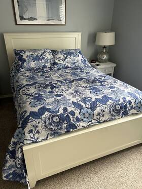 16t003332 Lush D Cor Decor Floral Textured 3 Piece Comforter Set Blue - Queen