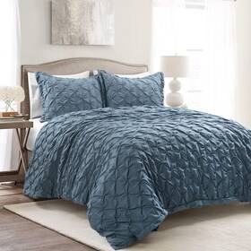 Lush D Cor 848742089613 Decor Ravello Pintuck Comforter Set - Luxe 5 Piece Textured Bedding