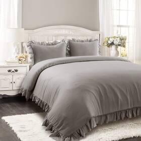 16t002162 Lush Decor Reyna Ruffle Comforter Set - 3 Piece Cozy Ruffled Bedding Timeless Eleg