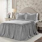 16t003735 Lush Decor Black Ticking Stripe Bedspread Shabby Chic