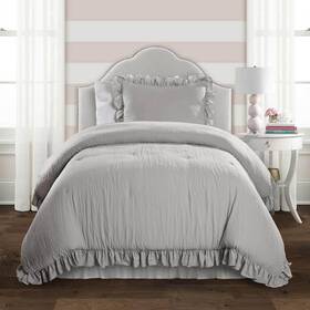 16t003858 Lush Decor Comforter 92 Inch X68 Light Gray Twin Xl Textured Modern Indoor 2-piece