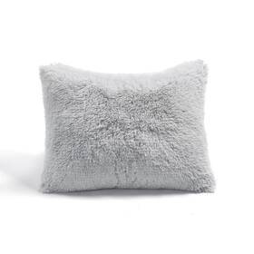 Lush Decor 194938026123 Emma Faux Fur Comforter Set Light Gray Twin Xl