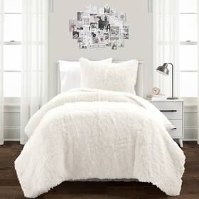 Lush Decor 194938037662 Emma Soft Fluffy Faux Fur Kids College Dorm Oversized Comforter Se