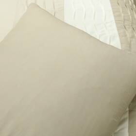 Lush Decor 194938046404 Mia Solid Pleated Color Block With Euro Shams Comforter 5 Piece Set