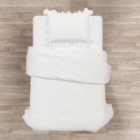 Lush Decor 194938049474 Reyna Ruffled Shabby-chic Comforter Set Pure White Twin Xl
