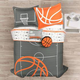 Lush Decor 194938056076 Basketball Game Reversible Oversized Comforter