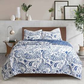 54334238 Lush Decor King 3pc Erindale Quilt Set Navy/blue - D Cor