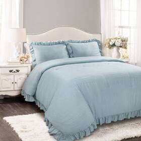 Lush Decor 848742081778 Reyna Ruffle Comforter Set - 3 Piece Cozy Ruffled Bedding Timeless Eleg