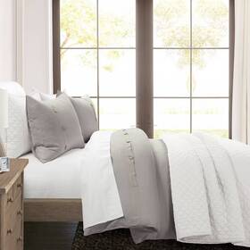 85334043 Lush Decor 3pc King/california King Belgian Flax Prewashed Linen Rich Cotton Blend