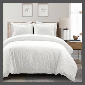 85334060 Lush Decor Quilt Set Cotton Blend Pre-washed Eco-friendly White King