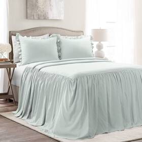 86253772 Lush Decor 3pc Queen Ruffle Skirt Bedspread Set Slate Blue - D Cor