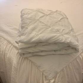 86253811 Lush Decor King Duvet Cover Ravello Ivory Pintuck Luxury Soft Lightweight 90x104