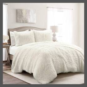 86817316 Lush Decor 3pc Full/queen Emma Faux Fur Comforter Set Ivory - D Cor