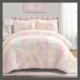 86855233 Lush Decor 2pc Full/queen Kidsft Emma Cozy Ultra Soft Ombre Faux Fur Comforter Set