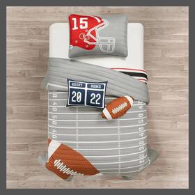 88995709 Lush Decor 4pc American Football Reversible Oversized Set Quilt Gray/black - D Cor