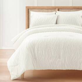 91844889 Lush Decor D Cor 3pc Full/queen Jacquard Wave Comforter Set Soft White