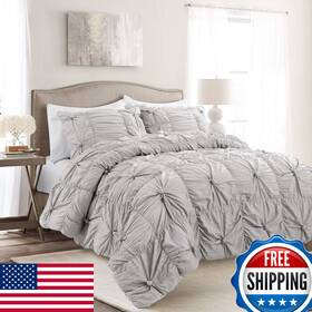 B07v2jz746 Lush Decor Bella Comforter Set Vintage Chic Style Ruched 3 Piece Bedding Pillow