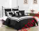 Luxdecor-black King Linen 8 Piece Full Lux Decor Black Comforter Set Bedding Bed Queen Size New