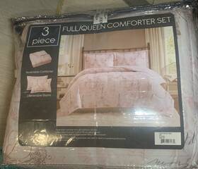 Cs2739fq-1540 Macy S Paris Comforter Set 3 Pc Pink Eiffel Tower Print Bedding Reversible Full / Queen