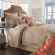 Madeira Wamsutta 7 Pc Queen Comforter Set Neutral Medallion Chenille Taupe Tan 734737363007