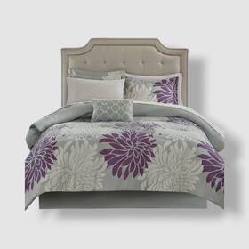 Madison Park 086569023292 Essentials Purple Maible 7-piece King Size Comforter And Sheet Set
