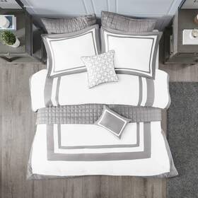 Madison Park 086569161697 Heritage Comforter Quilt Combo Set - Modern Luxury Design All Season Down Al
