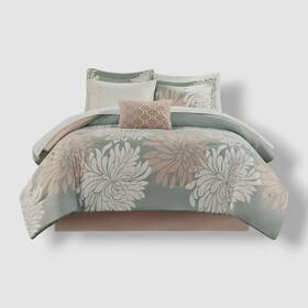 Madison Park 086569296672 Essentials Gray Maible Reversible 9-pc. Comforter Set King Size