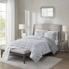 Madison Park 086569413291 Soft Plush Comforter Long Faux Fur Design Mid Century Modern All Season Dow