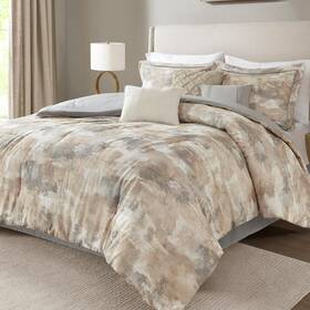Madison Park 086569496744 King Comforter Set-fluffy Bedding Sets-king-gray 7 Piece