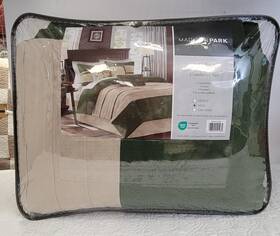 Mp10-7489 Madison Park 086569541284 100% Polyester 7 Piece Comforter Set In Green - Olliix