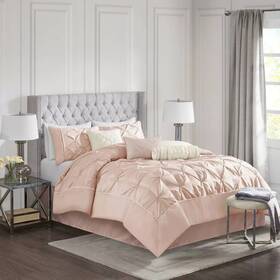 53320707 Madison Park Blush Piedmont Comforter Set Queen 7pc