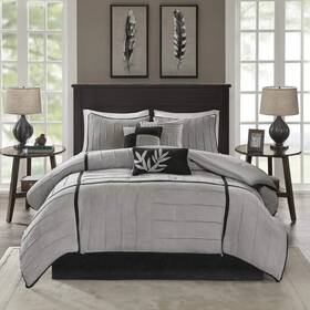 Madison Park 675716320744 Cozy Comforter Set Casual Blocks Design All Season Matching Sk Qu