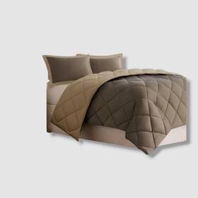 Madison Park 675716455934 Brown Reversible Down Alternative Comforter Set 2pc Twin/twin Xl