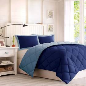 Madison Park 675716455996 Essentials Windsor Reversible Down Alternative Comforter Set - Twin