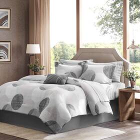 Madison Park 675716510688 399 Bed In A Bag Comforter Set With Sheets Size Cal King Gray 9 Pc