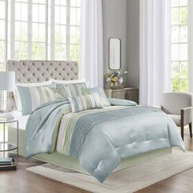 Madison Park 675716515577 Amherst Faux Silk Comforter Set-casual Contemporary Design All Season Down Al