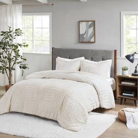 Madison Park 675716547820 Arctic Full/queen Fur Down Alternative Comforter Mini Set In Ivory