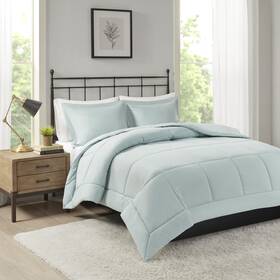 Madison Park 675716569013 Sarasota All Season Microcell Down Alternative Box Quilted Comforter Mini Set