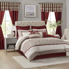Madison Park 675716748234 Essentials Jelena Room In A Bag Faux Silk Comforter Classic Luxe All Season D