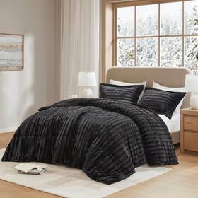 Madison Park 675716783914 Duke Luxe Faux Fur Reversible Comforter Set Soft Plush Reverse Mo